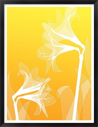 Framed Floral Silhouette 3 Print