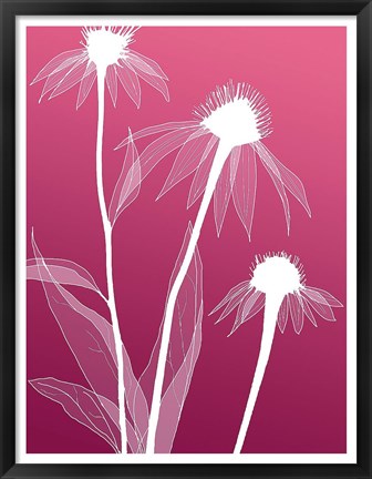 Framed Floral Silhouette 5 Print