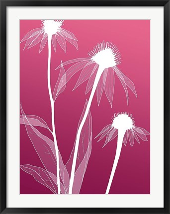 Framed Floral Silhouette 5 Print