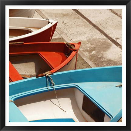 Framed Colorful Boats Print