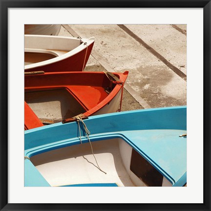 Framed Colorful Boats Print