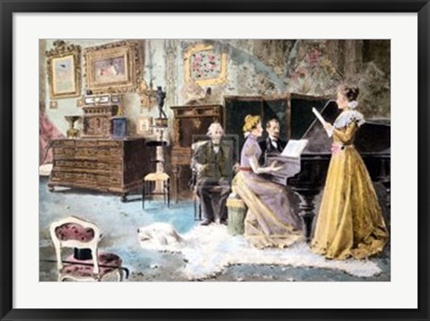 Framed Rehearsal At Meyerbeers Home Print