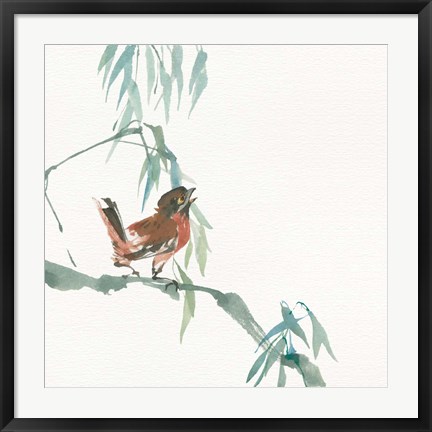 Framed Russet Sparrow Print