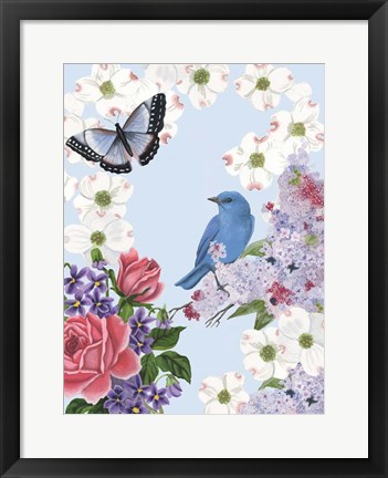 Framed Bird Garden I Print