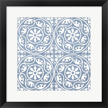 Framed Chambray Tile VIII Print