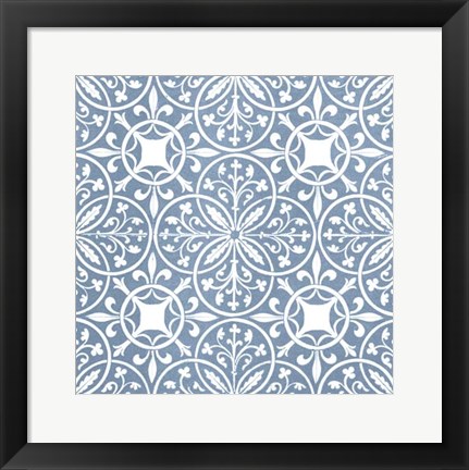 Framed Chambray Tile IX Print