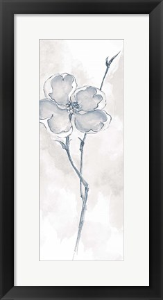 Framed Solitary Dogwood II Gray Print