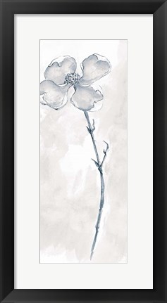 Framed Solitary Dogwood III Gray Print