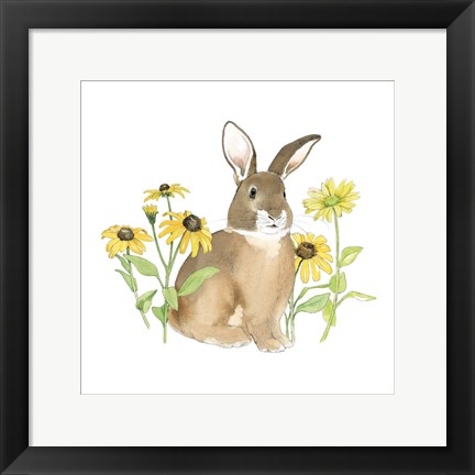 Framed Wildflower Bunnies III Sq Print