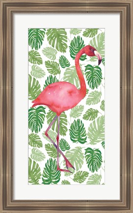 Framed Tropical Flamingo I Print