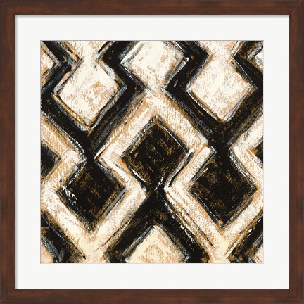 Framed Black and Gold Geometric III Crop Print