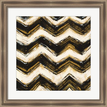 Framed Black and Gold Geometric IV Crop Print