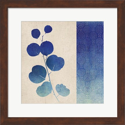 Framed Indigo Leaves II Print