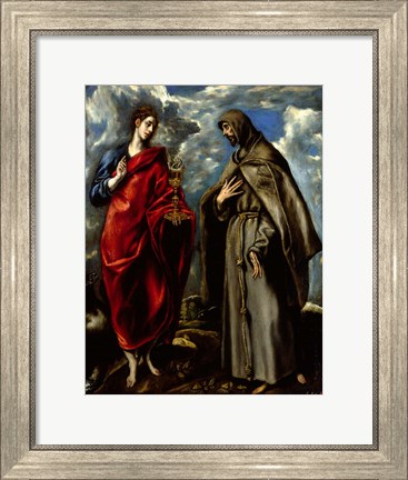 Framed Saint John the Baptist and Saint Saints John and Francis of Assisi c. 1600 Print