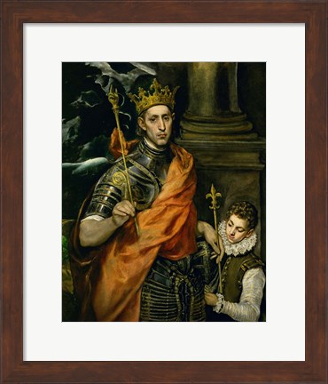 Framed Saint Louis, King of France, and a Pageboy Print