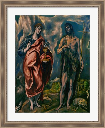 Framed Saints John the Baptist (left) and John the Evanglist (right) Print