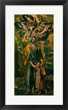 Framed Saint Joseph and the Infant Jesus Print