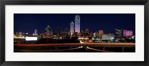 Framed Dallas at Night Print