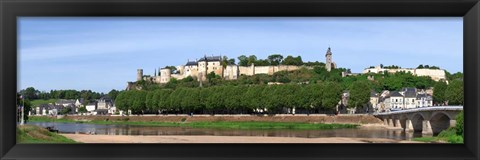 Framed Chinon and its Castle, Vienne River, France Print