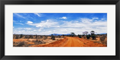 Framed Dirt Road in Tsavo East National Park, Kenya Print