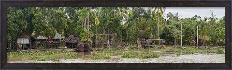 Framed Houses on the Bank of the Sepik River, Papua New Guinea Print