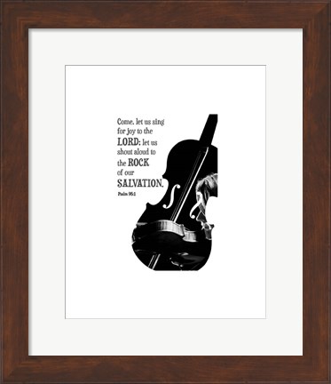 Framed Psalm 95:1, Come Let Us Sing Print