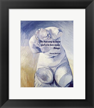 Framed Know God - Van Gogh Quote 2 Print