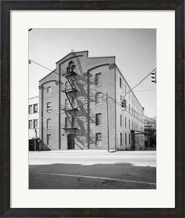 Framed GENERAL VIEW, MAIN ST. FACADE AT LEFT, THIRTEENTH ST. SIDE AT RIGHT - Bowman and Moore Leaf Tobacco Factory, Main and Thirteenth Print