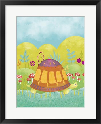 Framed Happy Turtle I Print