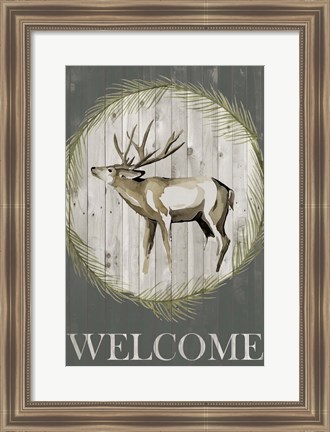 Framed Woodland Welcome I Print