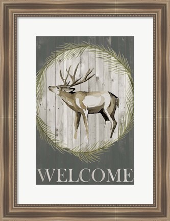 Framed Woodland Welcome I Print