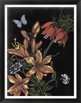 Framed Dark Floral II Print