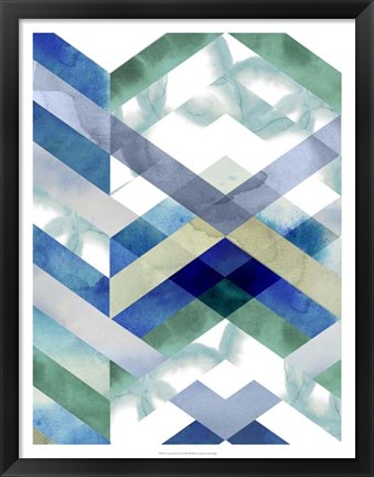 Framed Crystal Chevron I Print