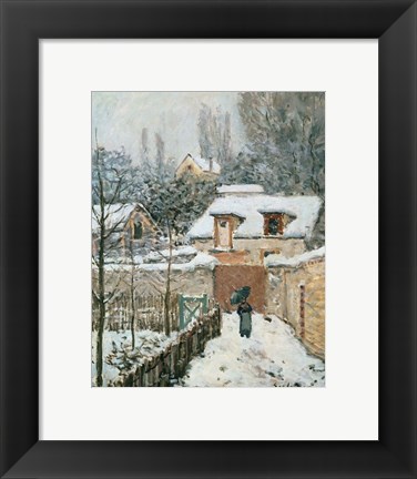 Framed Snow at Louveciennes, 1874 Print