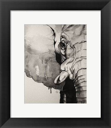 Framed Watercolor Elephant Print