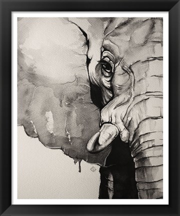 Framed Watercolor Elephant Print