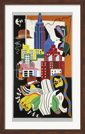 Framed New York Mural, 1932 Print