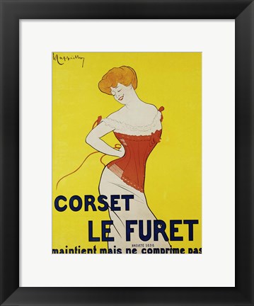 Framed Corset le Furet, 1901 Print