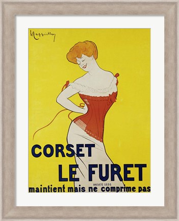 Framed Corset le Furet, 1901 Print