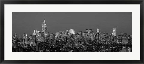 Framed Manhattan Skyline (detail) Print