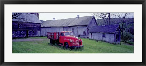 Framed Red Vintage Pickup Print