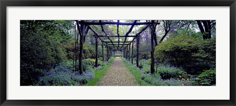 Framed Garden path, Old Westbury Gardens, Long Island Print