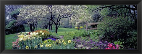 Framed Country garden, Old Westbury Gardens, Long Island Print