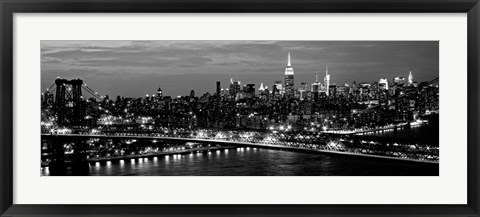 Framed Midtown Manhattan and Williamsburg Bridge 2 Print