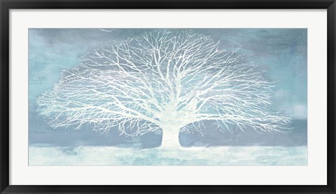 Framed Aquamarine Tree Print