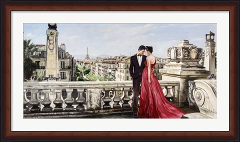 Framed Lovers in Paris Print