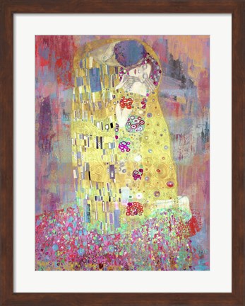 Framed Klimt&#39;s Kiss 2.0 Print