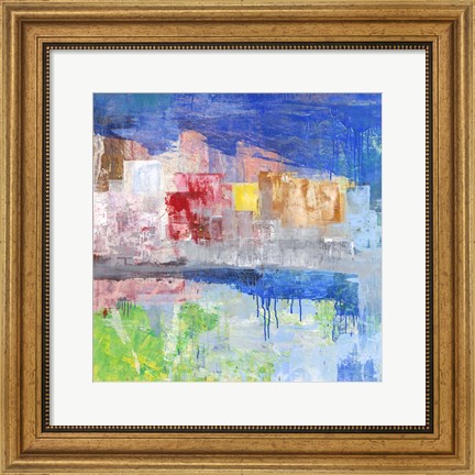 Framed Villaggio sul Lago Print