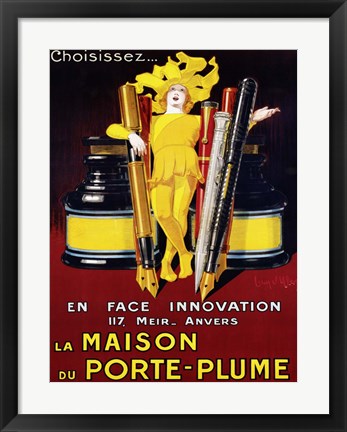 Framed La Maison du Porte-Plume, 1924 Print