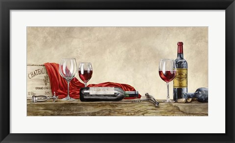 Framed Grand Cru Wines (detail) Print